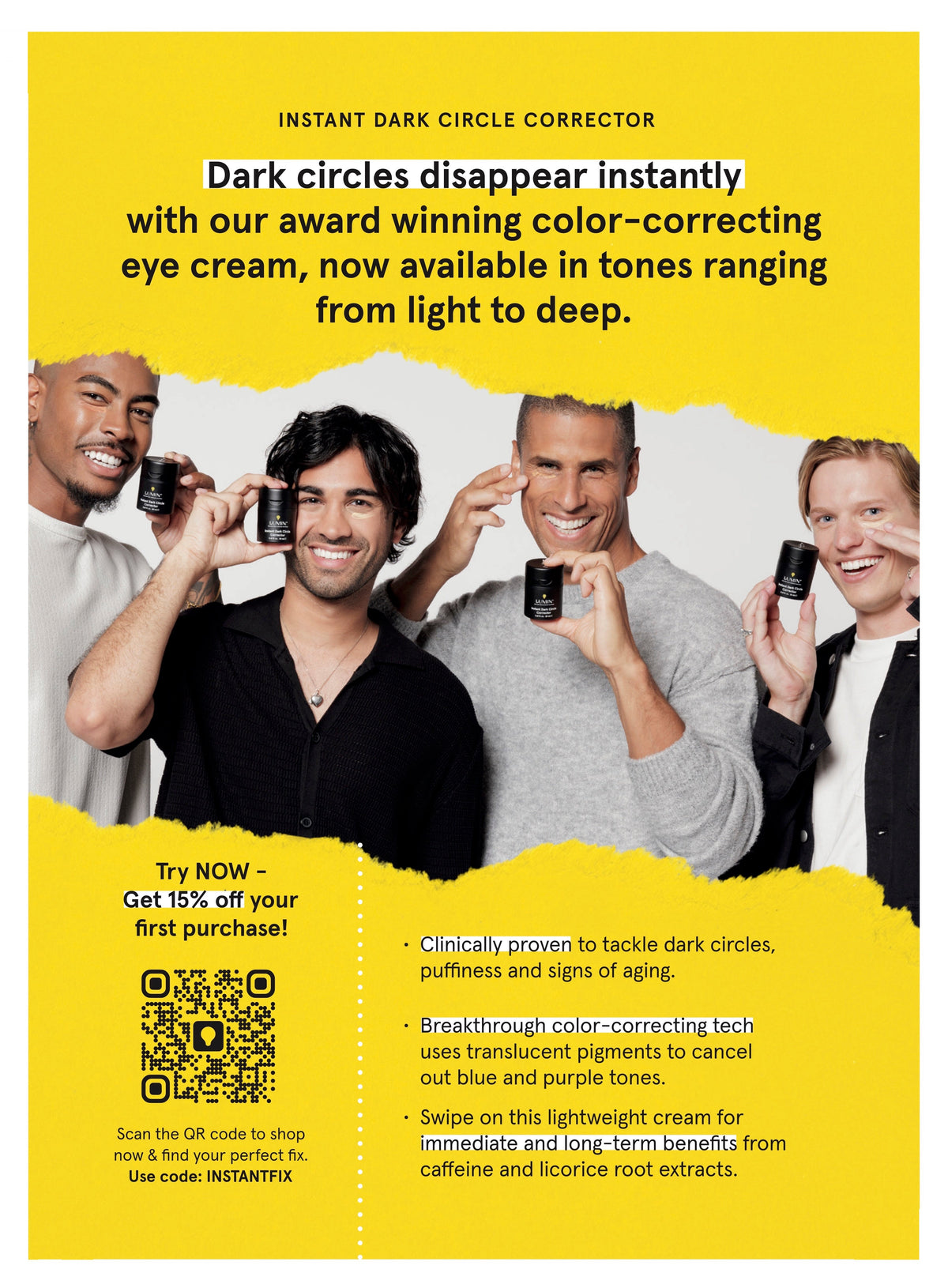 Instant dark circle insert back