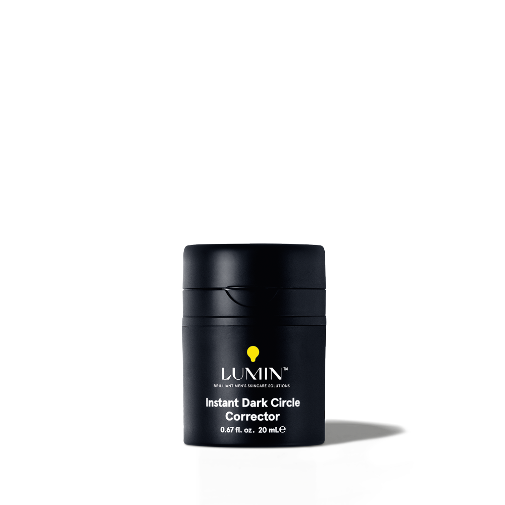 Lumin Instant Dark Circle Corrector for men in black 20ml skincare bottle for under-eye brightening and refreshing