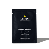 Lumin Weekly Reboot Beard-Friendly Face Mask single-use sheet for men's skincare and hydration boost